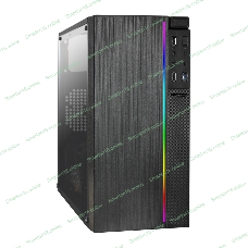 Компьютерный корпус Minitower ExeGate mEVO-9301 Black-RGb light, ATX, (600NPX), 2*USB+1*USB 3.0, HD Audio