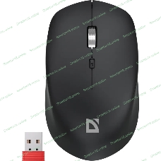 Мышь беспроводная Defender Velvet MB-406 черный, 1600 dpi, радиоканал, Bluetooth, USB, кнопки - 4