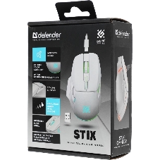 Мышь беспроводная Defender Stix GM-009 белый, 3200 dpi, радиоканал, USB, кнопки - 7