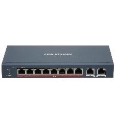 Коммутатор Hikvision DS-3E0310HP-E(C), 8×100 Мбит/с PoE + 2×1 Гбит/с, неуправляемый