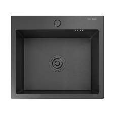 Кухонная мойка GranFest 5045 PVD graphite 1 чаша 450x350x205, монтаж: врезной, материал: нержавеющая сталь, графит