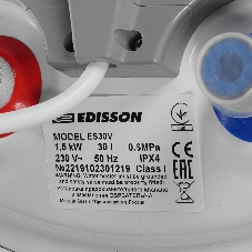 Водонагреватель электрический Edisson ES 30V белый, накопительный, 30 л, 1,5 кВт