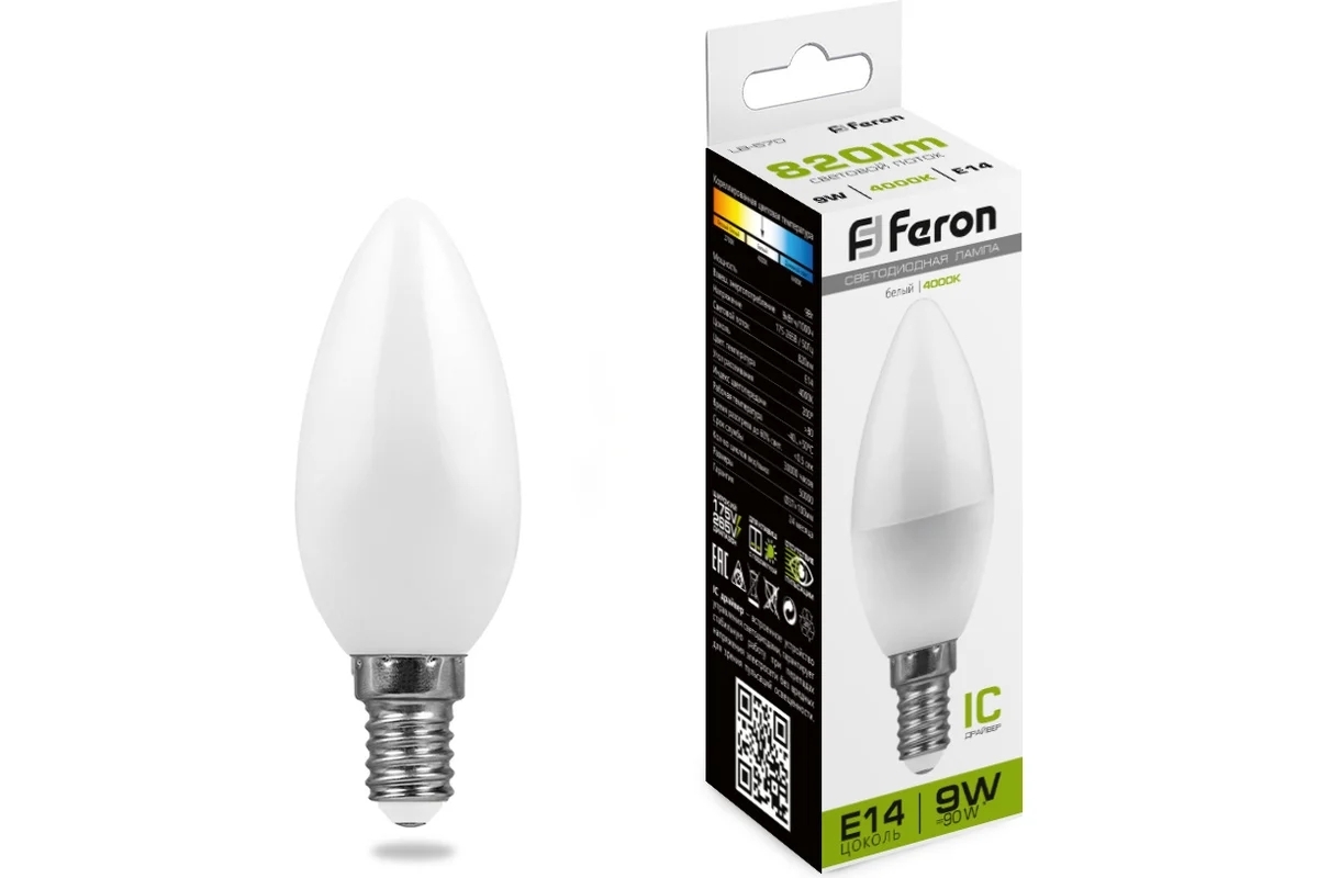 Лампа светодиодная Feron LB-570 9W 230V E14 4000K