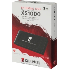 Внешний SSD Kingston XS1000, 2TB, USB 3.2 Gen 2 Type-C, R/W 1050/1000, черный