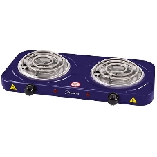 Плита настольная электрическая Homestar HS-1105 сапфир, 2 кВт, ТЭН, конфорки - 2, эмаль, поворотные переключатели