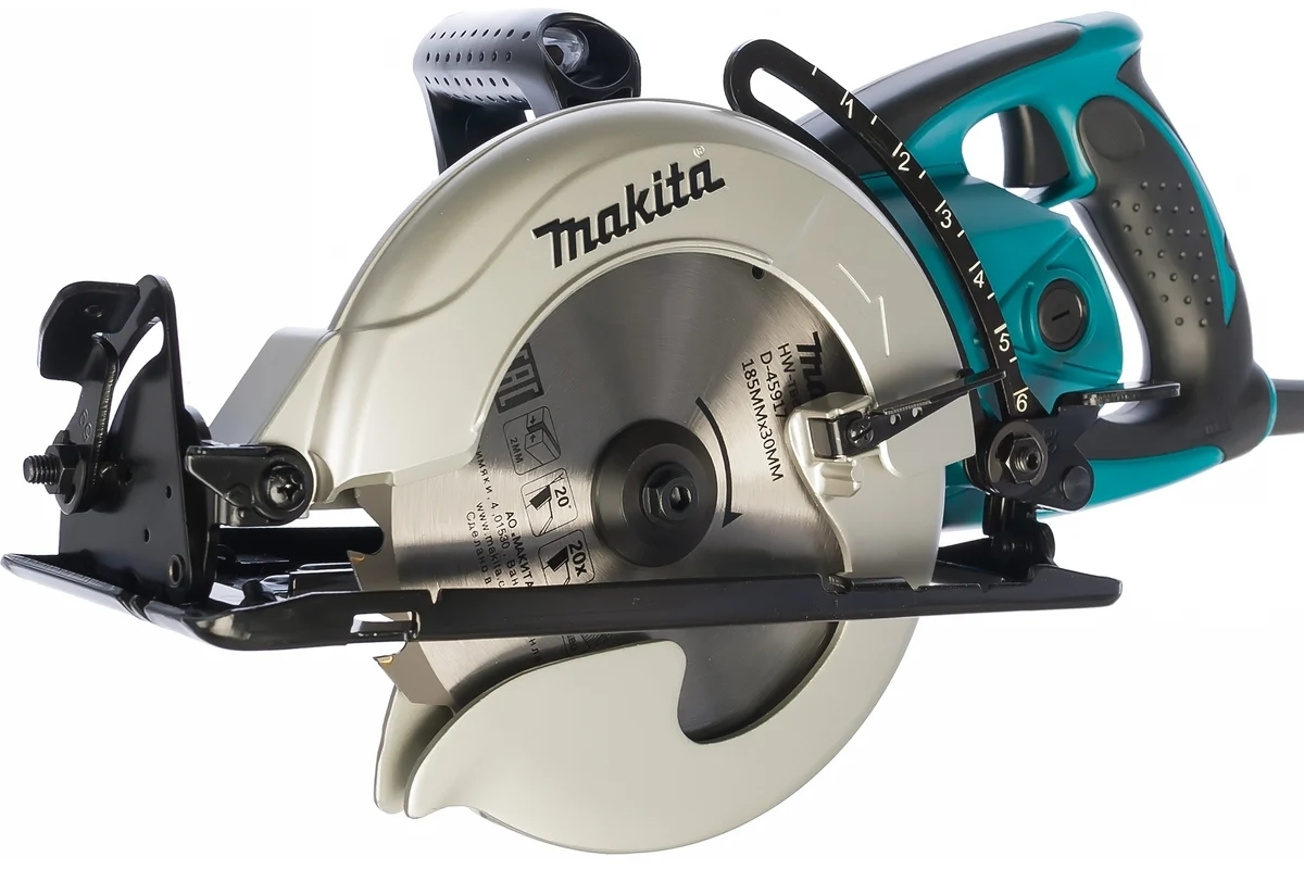 Пилы электрические дисковые, торцовочные Makita 5477NB Пила диск гипоидная , 1800Вт,4500об\м,диск-ф185х15.8мм,рез-60мм,6.5кг,кор,наклон-45гр