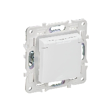 Розетка 1-м SKANDY 16А IP44 с заземл. защ. штроки с крышкой SK-R11W арктич. бел. IEK SK-R16-16-44-K01