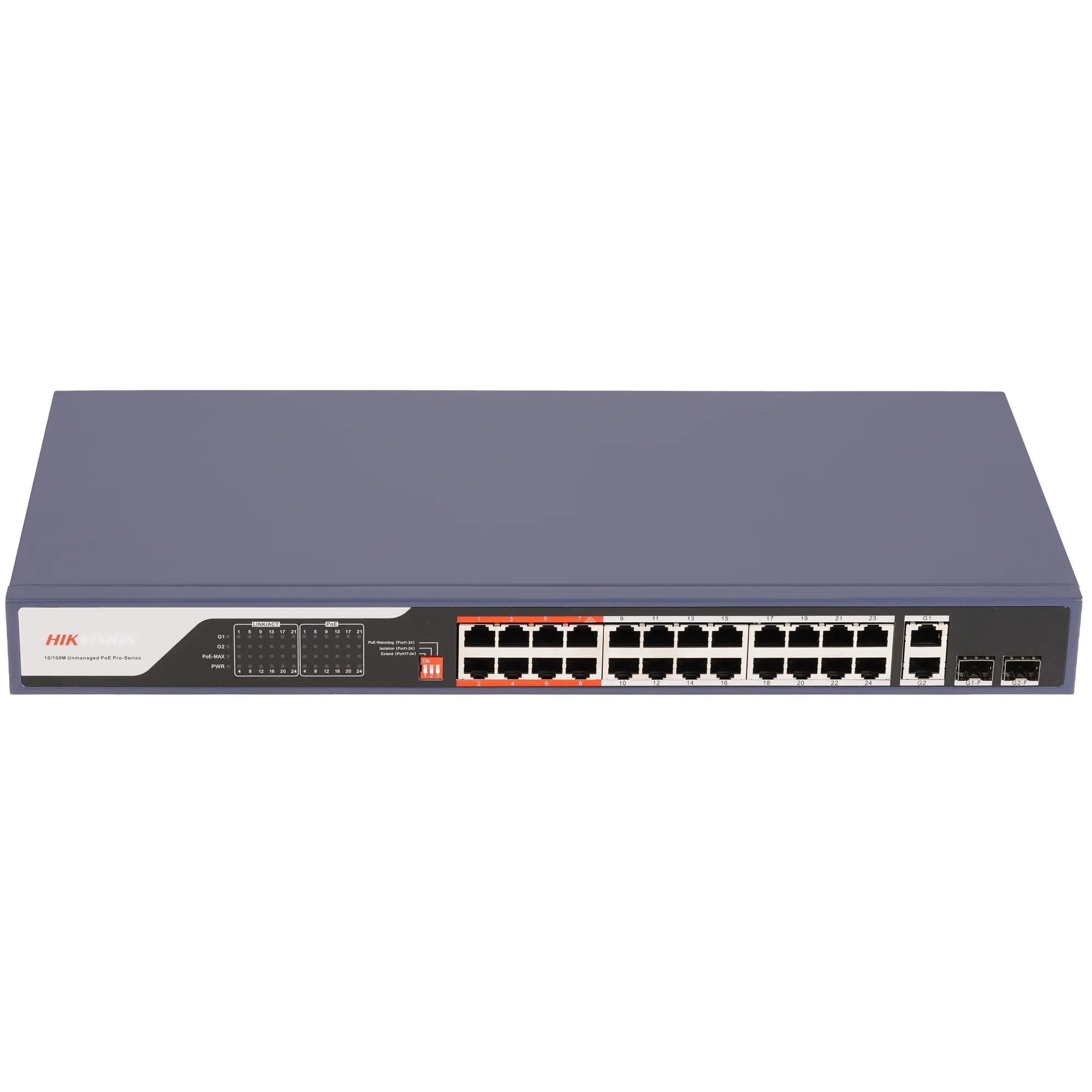 Коммутатор Hikvision DS-3E0326P-E(C), 24×1 Гбит/с PoE + 2×1 Гбит/с Combo (RJ45/SFP) + 2×1 Гбит/с SFP, неуправляемый