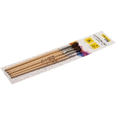 Набор кистей Silwerhof Color (набор 5шт) пони круглая №1-5, деревянная ручка