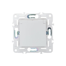 Розетка 1-м SKANDY 16А IP44 с заземл. защ. штроки с крышкой SK-R11W арктич. бел. IEK SK-R16-16-44-K01