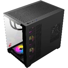 Компьютерный корпус Bloody CC-122 черный без БП ATX 10x120мм 1xUSB2.0 1xUSB3.0 audio