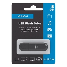 Флешка USB Maxvi P1 (FD8GBUSB20C10P1 black), 8Gb, USB 2.0, R/W 12/5, черный