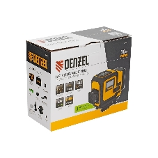 Лазерный уровень мультипризменный Denzel DLV-360-3C, 30 м, зеленый луч, Li-Ion 2,4 Aч, кейс