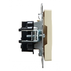 Розетка 1-местная IEK BRITE РС10-1-0-БрКр (BR-R10-10-K10) 10А, без заземления, без защитных шторок, бежевый