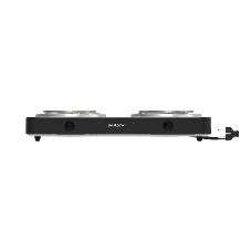 Плита настольная электрическая MAXVI HE201 черный, 2 кВт, ТЭН, конфорки - 2, эмаль, поворотные переключатели