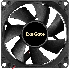 Вентилятор корпусной ExeGate ExtraSilent ES08025S2P, 80 мм, 1900 об/мин, 20 дБ, 2-pin, без подсветки