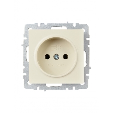 Розетка 1-местная IEK BRITE РС10-1-0-БрКр (BR-R10-10-K10) 10А, без заземления, без защитных шторок, бежевый