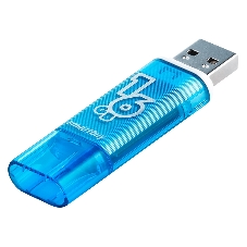 Флешка USB Smartbuy Glossy series Blue (SB16 GbGS-B), 16Gb, USB 2.0, R/W 25/15, синий