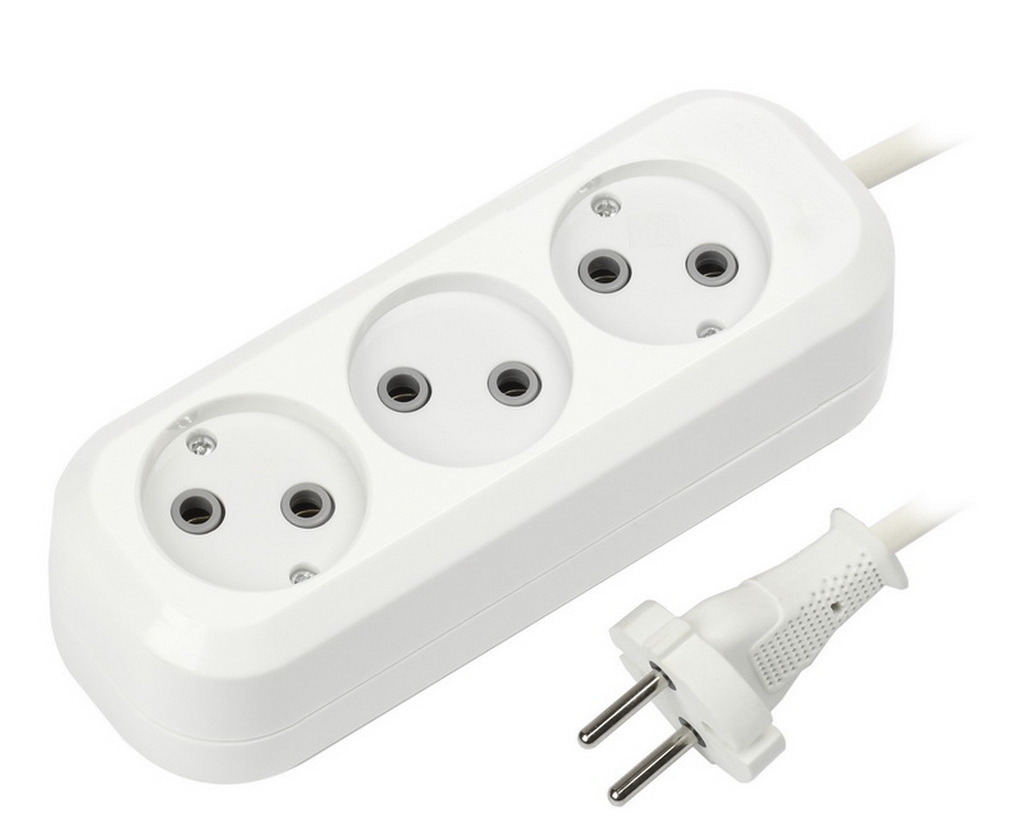 Удлинитель бытовой Smartbuy (SBE-10-3-03-N) 3 гнз х 3,0 м (10А/2.2 кВт, ПВС 2х1.0)
