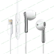 Наушники проводные Aksberry Y3 белый, внутриканальные, Lightning, микрофон на проводе