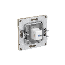 Компьютерная розетка RJ-45 без шторки, кат.5е одинарная, ванильный марципан