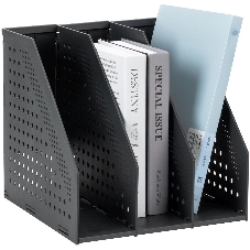 Лоток вертикальный Deli 78995DK-GREY 3 отд. складной для бумаг A4 250х256х243мм темно-серый, пластик