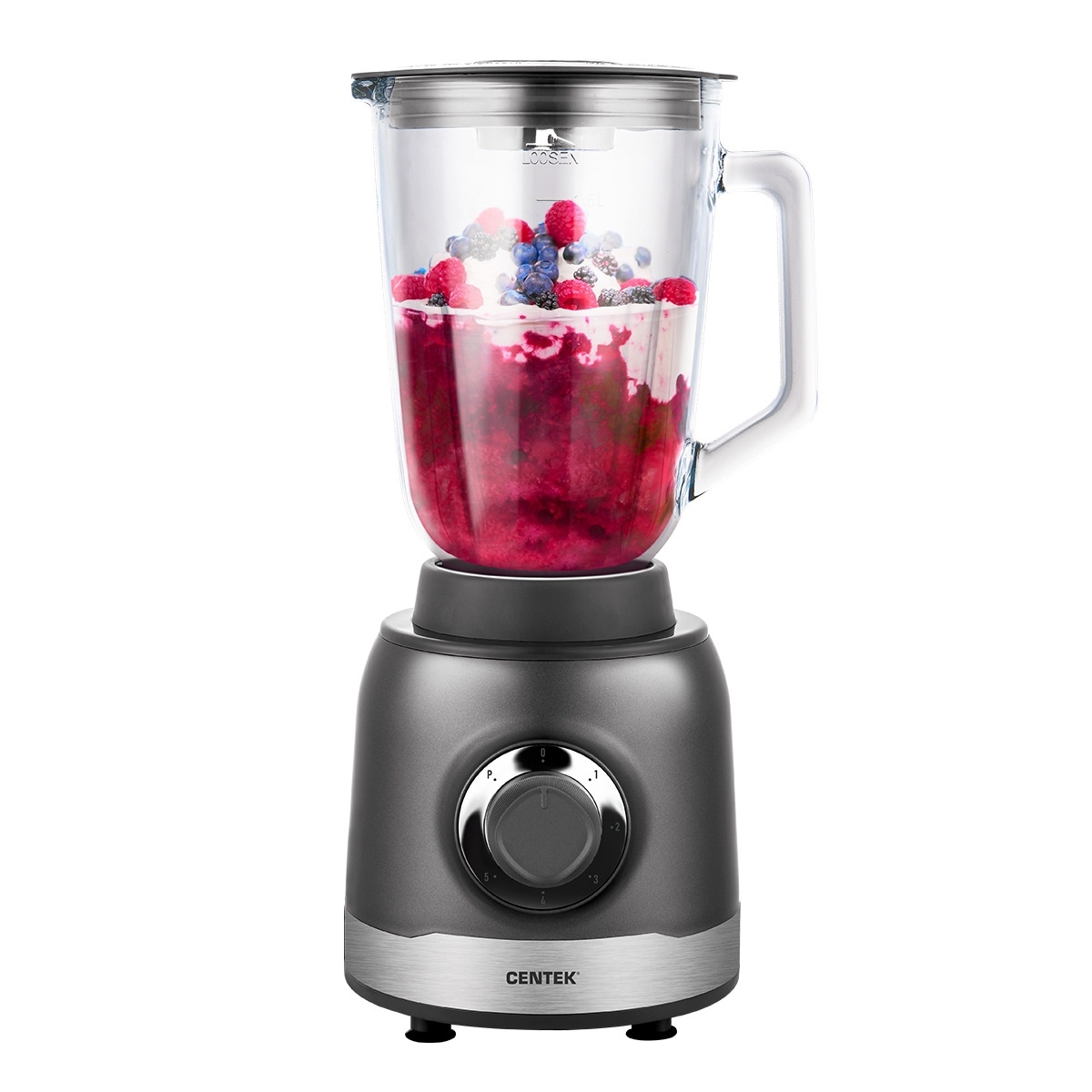 Блендер стационарный Centek CT-1326 серебристый/черный, 1300 Вт, 5 скоростей