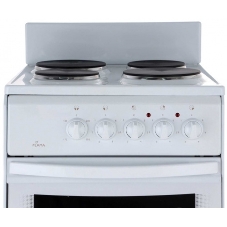 Плита электрическая Flama AE 1402 W белый, конфорок 4 шт, духовка 50 л, 50 см x 85 см x 60 см