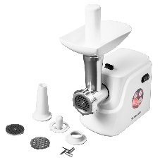 Мясорубка электрическая Starwind SMG3120 белый, 1500 Вт, 2.0 кг/мин, реверс, защита от перегрузки, насадки - 5