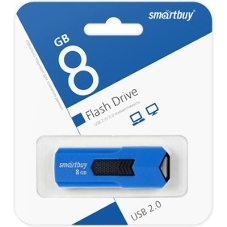 Флешка USB Smartbuy STREAM Blue (SB8GbST-B), 8Gb, USB 2.0, R/W 25/15, синий/черный