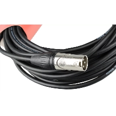 Кабель микрофонный FORCE FMC-05/15XLR (M) - XLR (F), высококачественный балансный, малошумящий с проводниками из безкислородной меди OFC, диаметр 6 мм, профессиональные металлические разъемы, длина 15 м, цвет черный