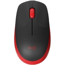 Мышь беспроводная Logitech M190 черный/красный, 1000 dpi, радиоканал, USB, кнопки - 3