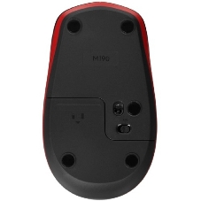 Мышь беспроводная Logitech M190 черный/красный, 1000 dpi, радиоканал, USB, кнопки - 3