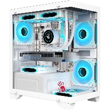 Компьютерный корпус Bloody BD-CC103 белый без БП mATX 7x120мм 1xUSB 2.0 1xUSB 3.0 audio bott PSU
