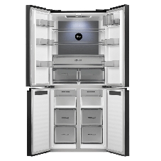 Холодильник Maunfeld MFF192NFSB01 Inverter черная сталь трехкамерный 334/184л морозилка снизу, No Frost, Side by Side