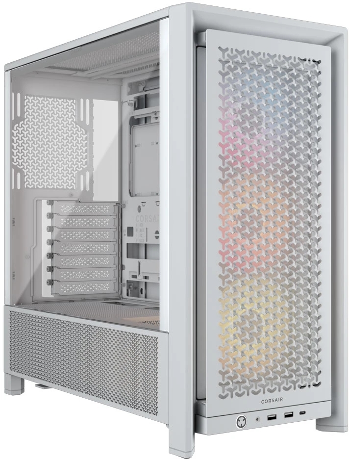 Компьютерный корпус без блока питания Corsair Frame 4000D RS ARGb, Midi-Tower, TG, 3x120мм ARGb, 2xUSB-A 3.2, 1xUSB 3.2 Type-C, E-ATX, ATX, mATX, mITX White