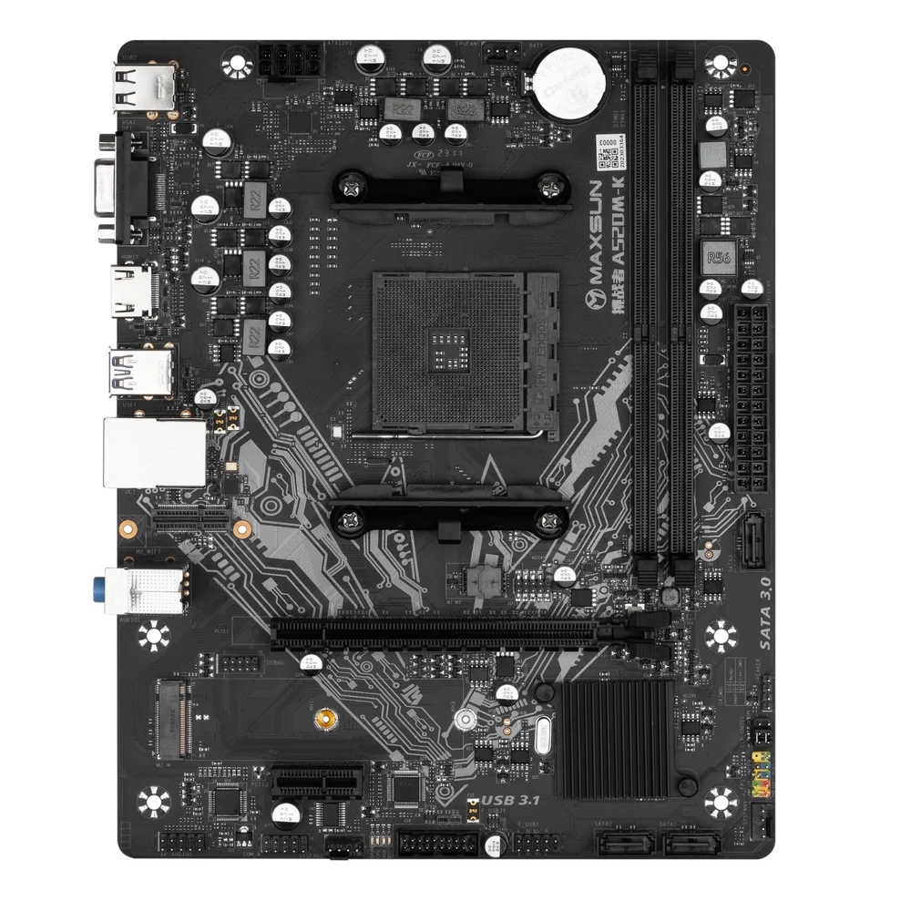 Материнская плата Maxsun Challenger A520M-K, AM4, AMD A520, 2xDDR4, 3xSATA, 1xM.2, 1xPCIe 3.0 x16, 1xPCIe 3.0 x1, 1xVGA, 1xHDMI, 1x1Gb LAN, 2xUSB 3.2 Gen1, 4xUSB 2.0, 3x3.5 мм, 5.1, microATX