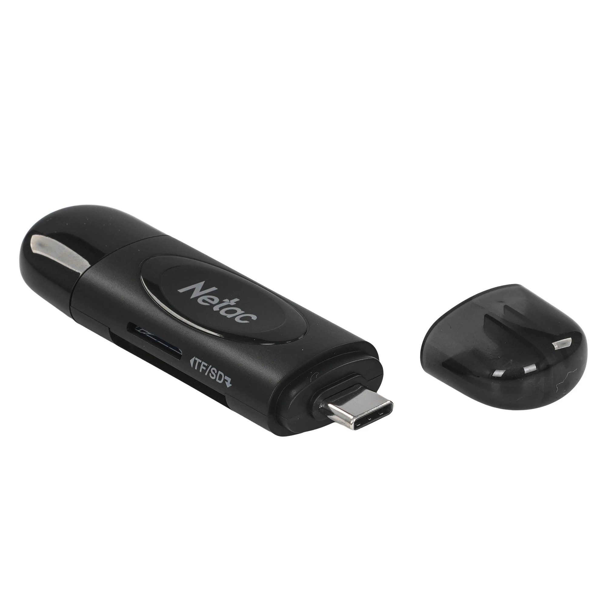 Кард-ридер Netac WK14/черный/SD/SDHC/SDXC/microSD/microSDHC/microSDXC/USB 3.0/USB Type-C/пластик