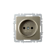 Розетка 1-местная IEK BRITE РС10-1-0-БрШ (BR-R10-10-K37) 10А, без заземления, без защитных шторок, шампань