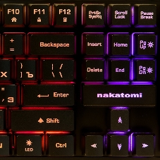 Клавиатура проводная KG-23U BLACK Nakatomi Gaming - игровая с RGb-подсветкой, USB, черная