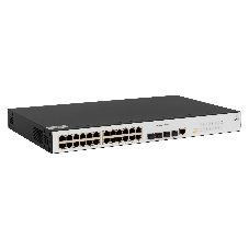Коммутатор POE управляемый гигабитный уровня 2, 24 порта 10/100/1000Base-T с поддержкой PoE, 4 порта 100/1000BASE-X (SFP), бюджет POE 370W