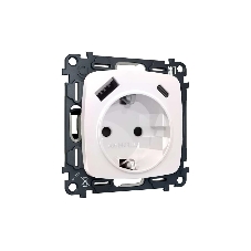 Комплект механизма электрической розетки OMEGA Жемчуг 2USB A+C 20W (быстрая зарядка) с/з QUANT (OP2100, VM160) MO210010 Комплект механизма электрической розетки OMEGA Жемчуг 2USB A+C 20W (быстрая зарядка) с/з QUANT (OP2100, VM160) MO210010