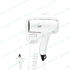 Фен Puff 1201B белый, 1200 Вт, с доп. розеткой