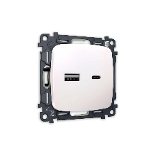 Комплект механизма розетки OMEGA Жемчуг 2USB A+C 20W (быстрая зарядка) QUANT (OP2110, VM177) MO211010 Комплект механизма розетки OMEGA Жемчуг 2USB A+C 20W (быстрая зарядка) QUANT (OP2110, VM177) MO211010