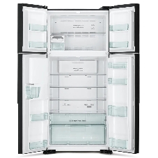 Холодильник Hitachi R-W660PUC7 GBK черный двухкамерный 396/144л морозилка сверху, No Frost, Side by Side