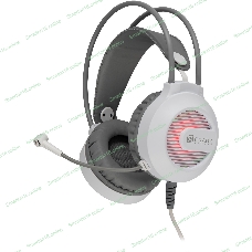 Гарнитура Oklick HS-L300G белый, проводная, 3.5 мм, подсветка