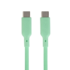 Кабель QUMO 32970 Type-C на Type-C, силиконовый, 1м, 3A, 60W, PD (зеленый)