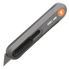 Технический нож Home Series Gray Deli HT4008C Т-образное лезвие с механизмом автоматического возврата, эксклюзивный дизайн, корпус из высококачественного софттач пластика Технический нож Home Series Gray Deli HT4008C Т-образное лезвие с механизмом автоматического возврата, эксклюзивный дизайн, корпус из высококачественного софттач пластика