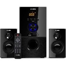 Акустическая система SVEN MS-2050 черный (2x12,5W + Subwoofer 30W, дерево, USB, SD, FM, ПДУ, Bluetooth)