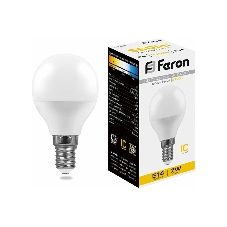 Лампа светодиодная Feron LB-95 7W 230V E14 2700K G45